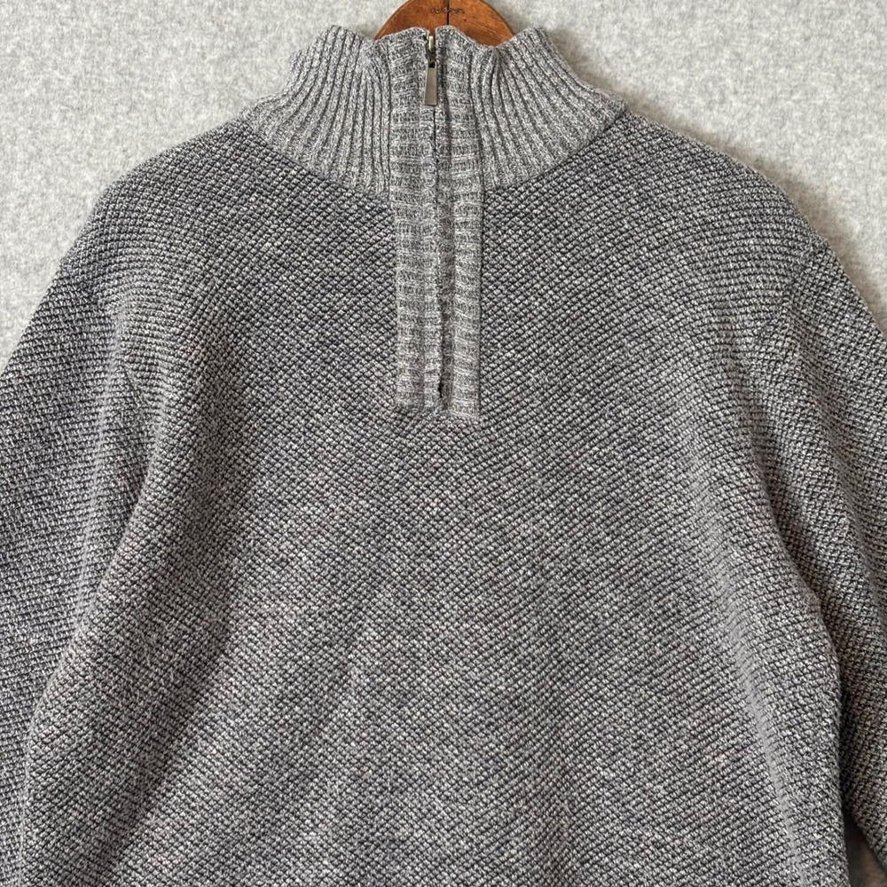 Stillwater Supply Co Mens XL Gray Knit Textured Sweater Quarter Zip Fleece Lined - Picture 2 of 7